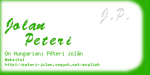 jolan peteri business card